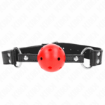 KINK - BREATHABLE BALL 4 CM GAG WITH DOUBLE RIVET LEATHER 62.5 x 2.5 CM ADJUSTABLE 42-58 CM