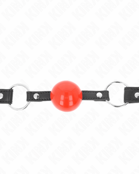 KINK - BALL 4 CM GAG WITH LOCK RED BALL BLACK STRAP 60 x 2 CM