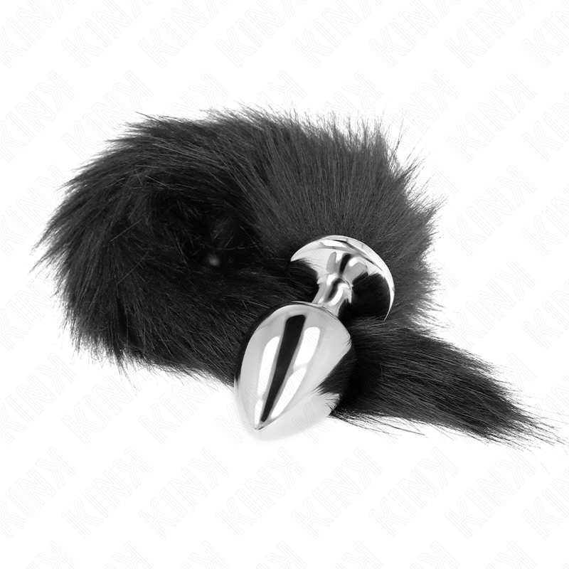 KINK - ANAL PLUG SIZE L 10 X 4 CM WITH SYNTHETIC TAIL 40 CM BLACK – Bild 3