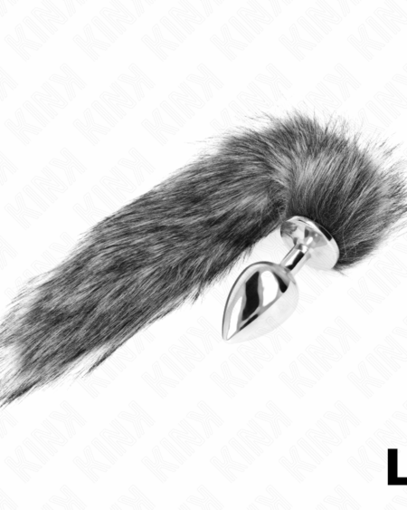 KINK - ANAL PLUG SIZE L 10 X 4 CM WITH SYNTHETIC TAIL 40 CM GREY