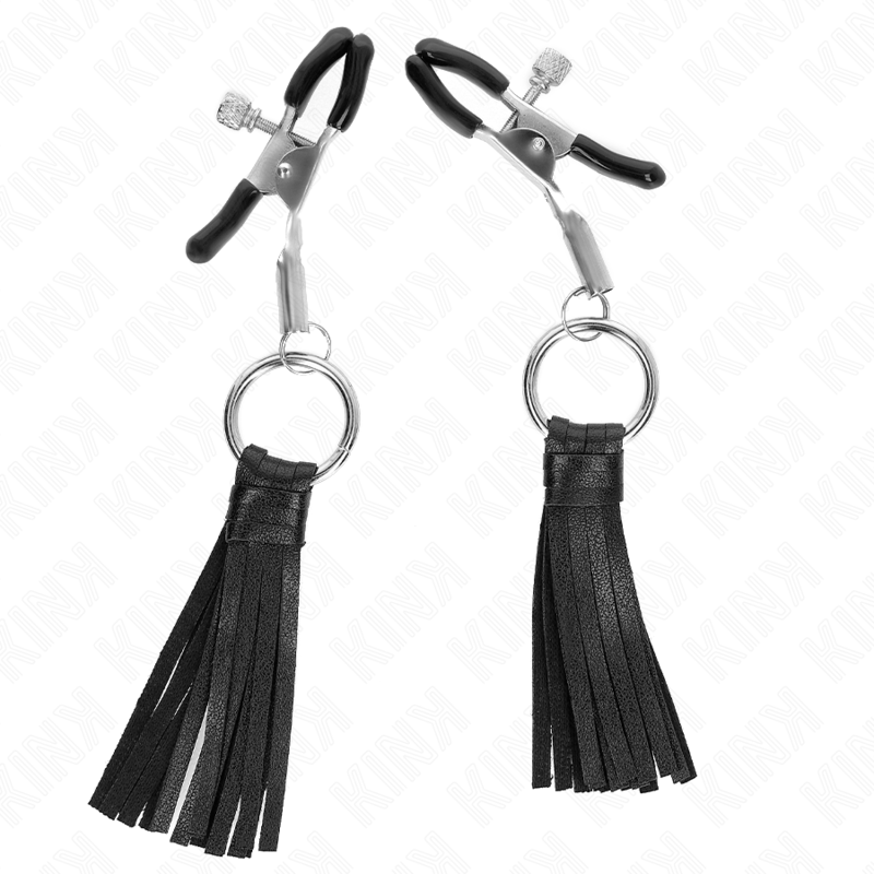 KINK - LEATHERETTE TASSEL NIPPLE CLAMPS 6 CM - Image 2