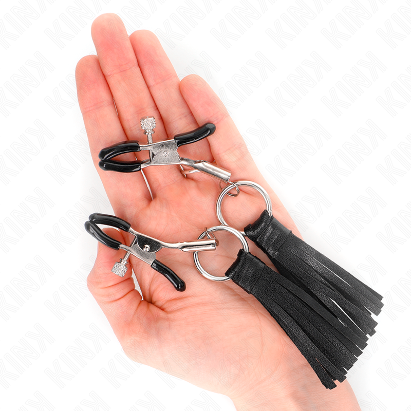 KINK - LEATHERETTE TASSEL NIPPLE CLAMPS 6 CM - Image 4