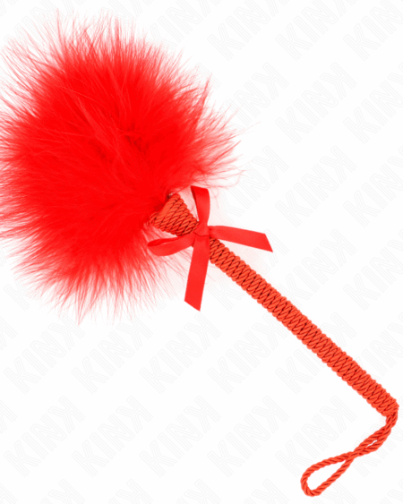 KINK - NYLON ROPE WAND WITH TICKLE FEATHERS AND RED BOW 25 CM