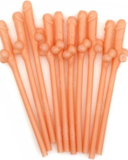 DIABLO PICANTE - 10 PENIS SHAPED STRAWS