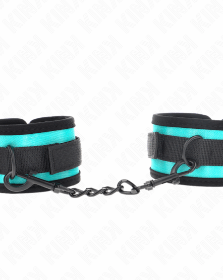 KINK - HOOK AND LOOP NYLON BIND WRIST RESTRAINTS BLACK-BLUE ADJUSTABLE 18-32 CM X 5 CM