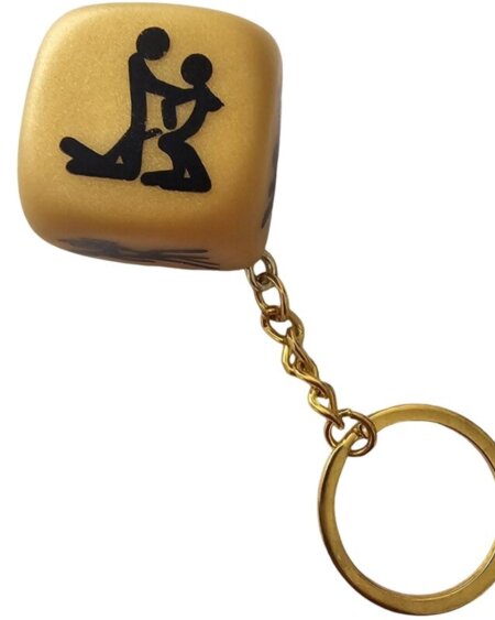 DIABLO PICANTE - GOLDEN DICE KEYCHAIN WITH POSES