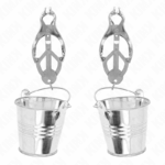 KINK - JAPANESE CLOVER NIPPLE CLAMPS WITH BUCKETS SILVER