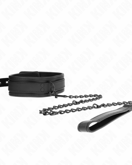 KINK - NEOPRENE BONDAGE COLLAR MODEL 1 WITH BELT 78 CM ADJUSTABLE 37.5 X 49.5 CM