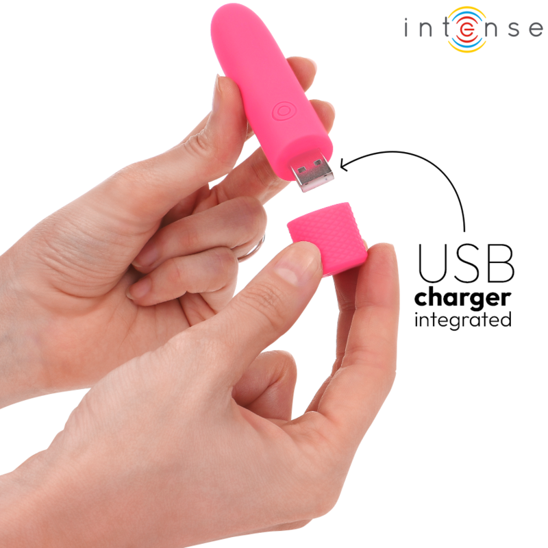 INTENSE - SYMONE USB RECHARGEABLE VIBRATING BULLET 8 VIBRATIONS PINK 10 X 2.2 CM - Image 5