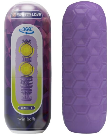 PRETTY LOVE - TWIN BALLS MALE MASTURBATOR PURPLE