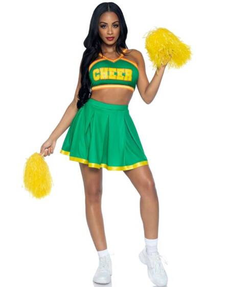 LEG AVENUE - COSTUME CHEERLEADER GREEN S/M