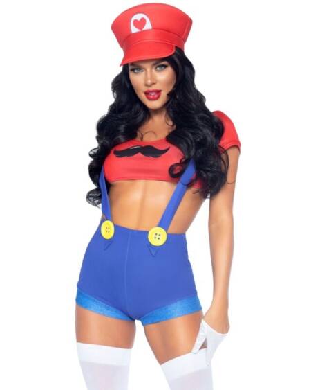 LEG AVENUE - SEXY COSTUME MARIO BROS RED/BLUE S