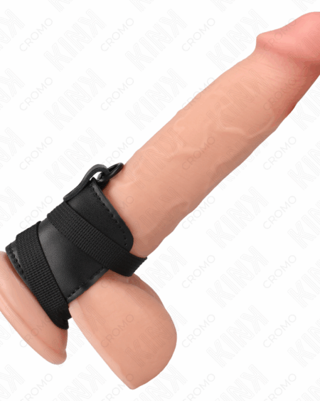 KINK - LEATHER PENIS RING WITH ADJUSTABLE STRAPS