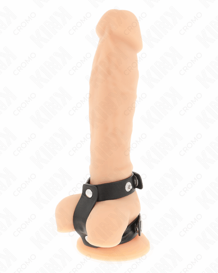 KINK - ADJUSTABLE DOUBLE LEATHER PENIS RING