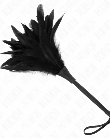 KINK - BLACK MAIDS HORN SHAPED TICKLE CHICKEN FEATHERS 36 CM