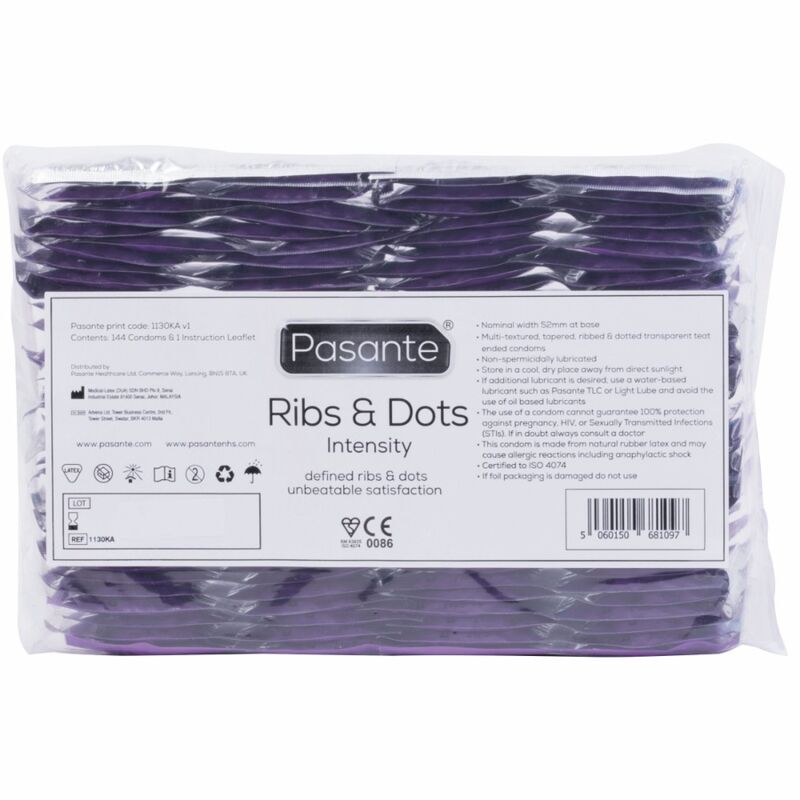 PASANTE - RIBS  DOTS INTENSITY CONDOMS 144 UNITS