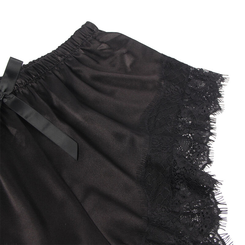 SUBBLIME - 953942 CASUAL SILK NIGHTGOWN + LACE PANTS BLACK L/XL – Bild 5