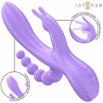 INTENSE - MIKO TRIPLE VIBRATOR RABBIT  STIMULATOR  ANAL 7 VIBRATIONS PURPLE