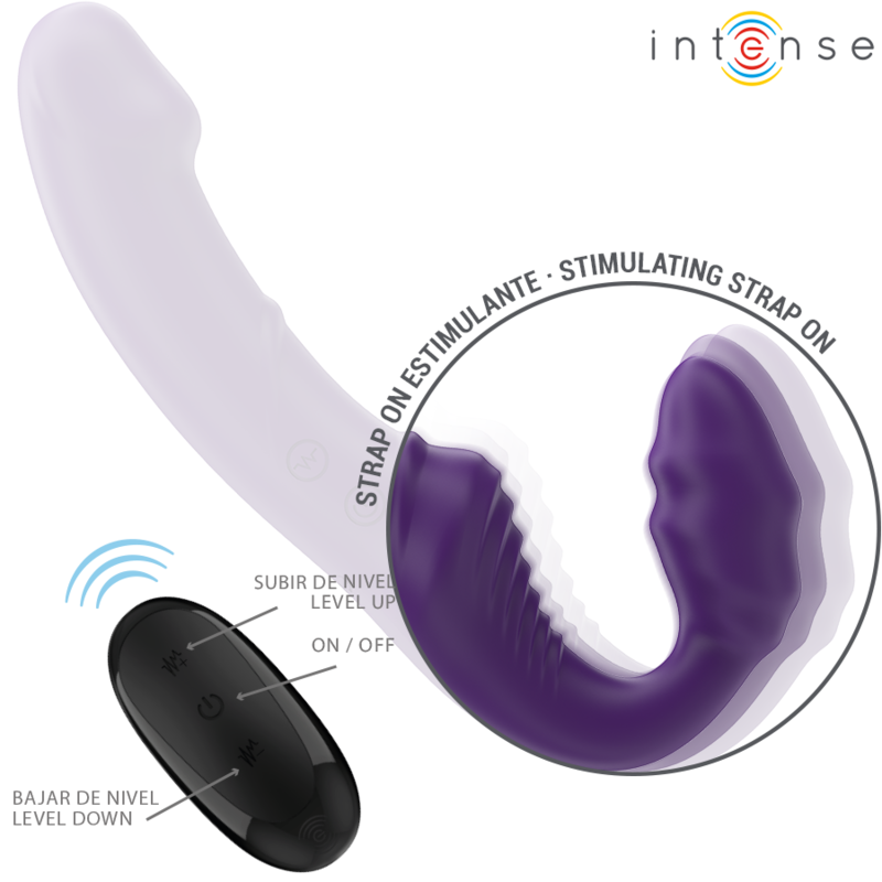 INTENSE - JILL DOUBLE VIBRATOR 20 CM PURPLE REMOTE CONTROL - Image 3