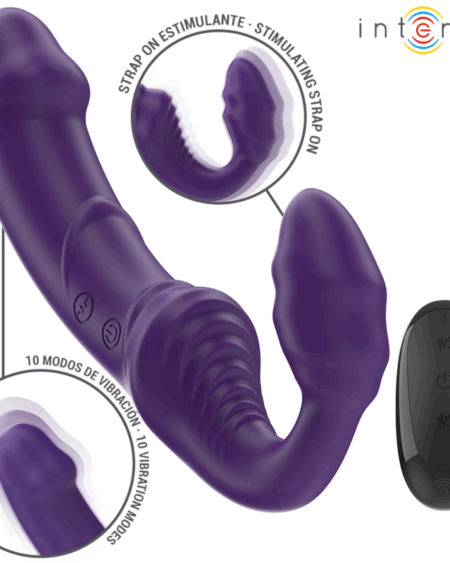 INTENSE - JILL DOUBLE VIBRATOR 20 CM PURPLE REMOTE CONTROL