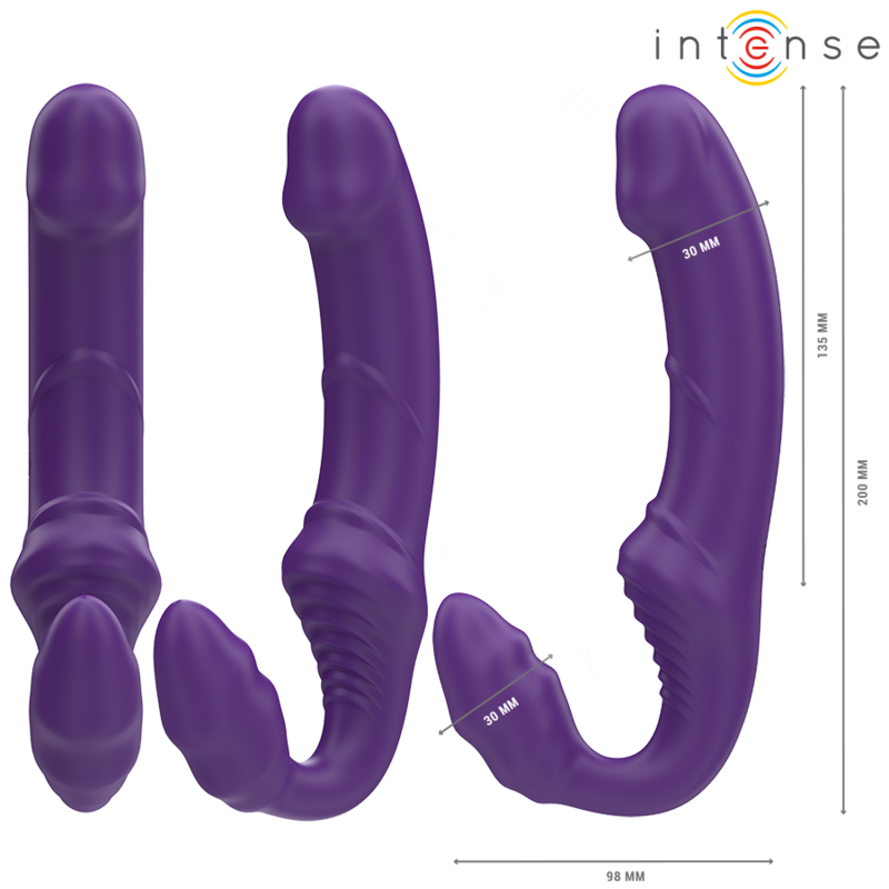 INTENSE - JILL DOUBLE VIBRATOR 20 CM PURPLE REMOTE CONTROL - Image 2