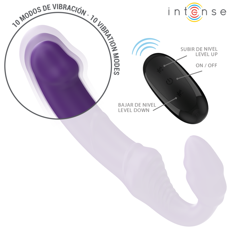 INTENSE - JILL DOUBLE VIBRATOR 20 CM PURPLE REMOTE CONTROL - Image 4