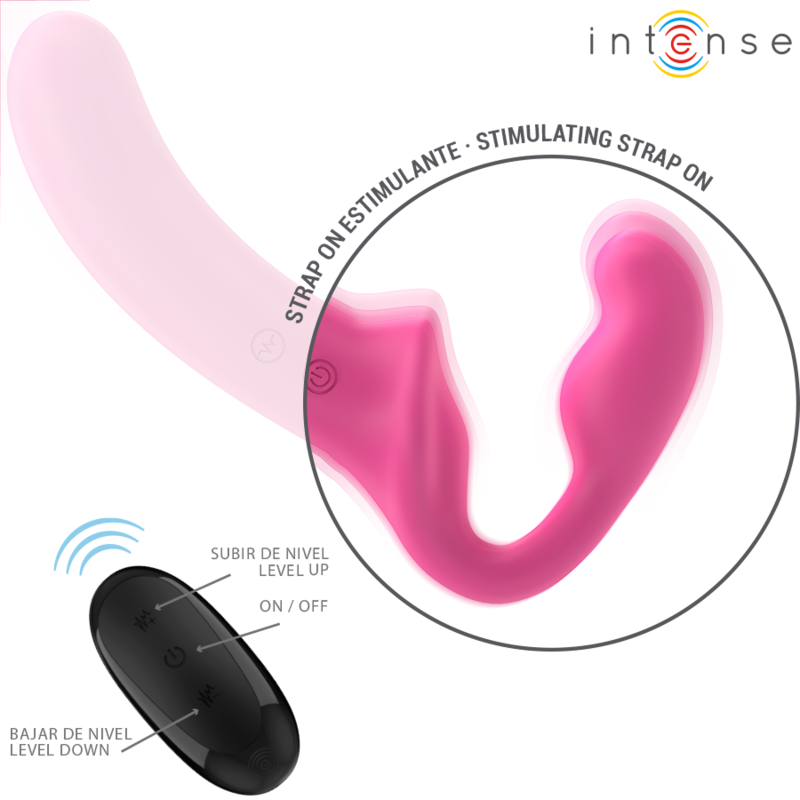 INTENSE - AMY DOUBLE VIBRATOR 20 CM PINK REMOTE CONTROL - Image 3
