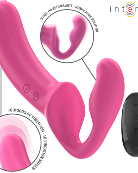 INTENSE - AMY DOUBLE VIBRATOR 20 CM PINK REMOTE CONTROL