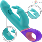 INTENSE - MONICA RABBIT VIBRATOR WITH ROTATING G-SPOT STIMULATOR BLUE