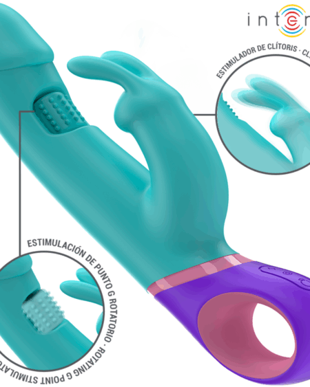 INTENSE - MONICA RABBIT VIBRATOR WITH ROTATING G-SPOT STIMULATOR BLUE