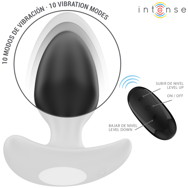 INTENSE - JOEY ANAL PLUG 10 VIBRATIONS BLACK REMOTE CONTROL - Image 4