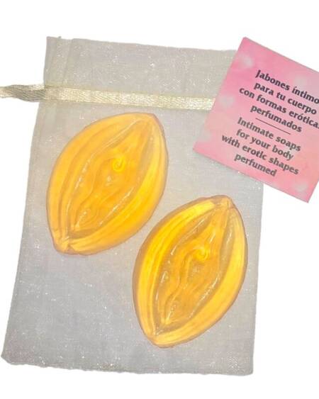 DIABLO PICANTE - 2 VAGINA SHAPED PERFUMED SOAPS YELLOW
