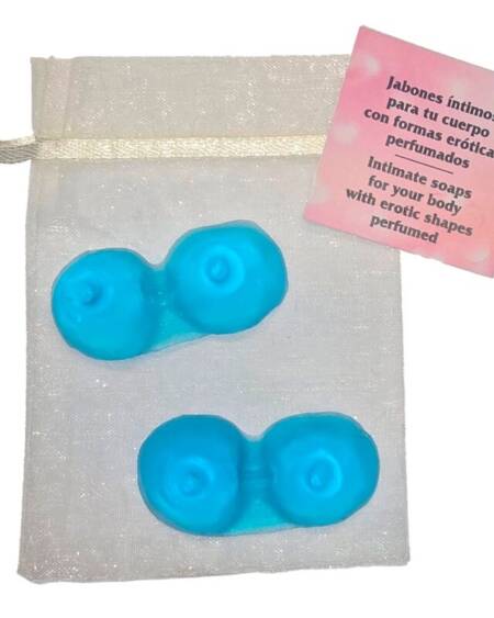 DIABLO PICANTE - 2 BREASTS SHAPED PERFUMED SOAPS BLUE