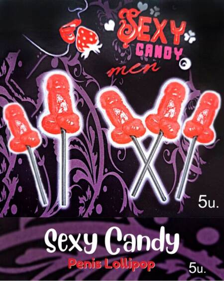DIABLO PICANTE - BOX OF 5 CHERRY PENIS SHAPED LOLLIPOPS