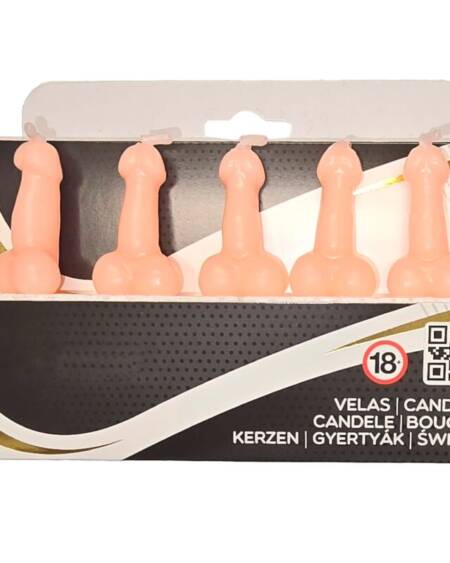 DIABLO PICANTE - BOX OF 5 FLESH PENIS-SHAPED CANDLES