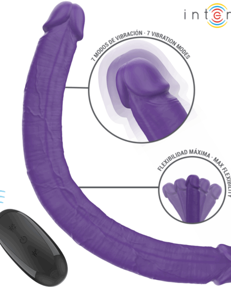 INTENSE - GUNTER DILDO DOUBLE VIBRATOR 40 CM PURPLE REMOTE CONTROL