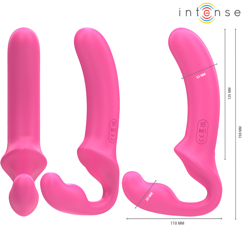 INTENSE - AMY DOUBLE VIBRATOR 20 CM PINK REMOTE CONTROL - Image 2