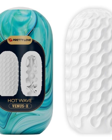 PRETTY LOVE - HOT WAVE SILICONE MALE MASTURBATOR WHITE