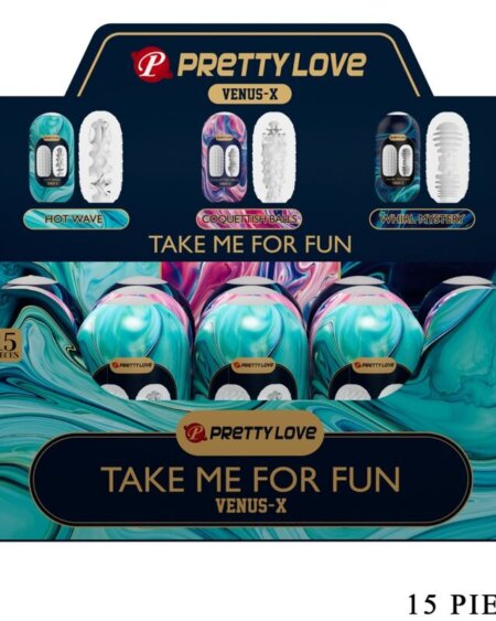 PRETTY LOVE - VENUS X 15 SILICONE MALE MASTURBATORS WHITE