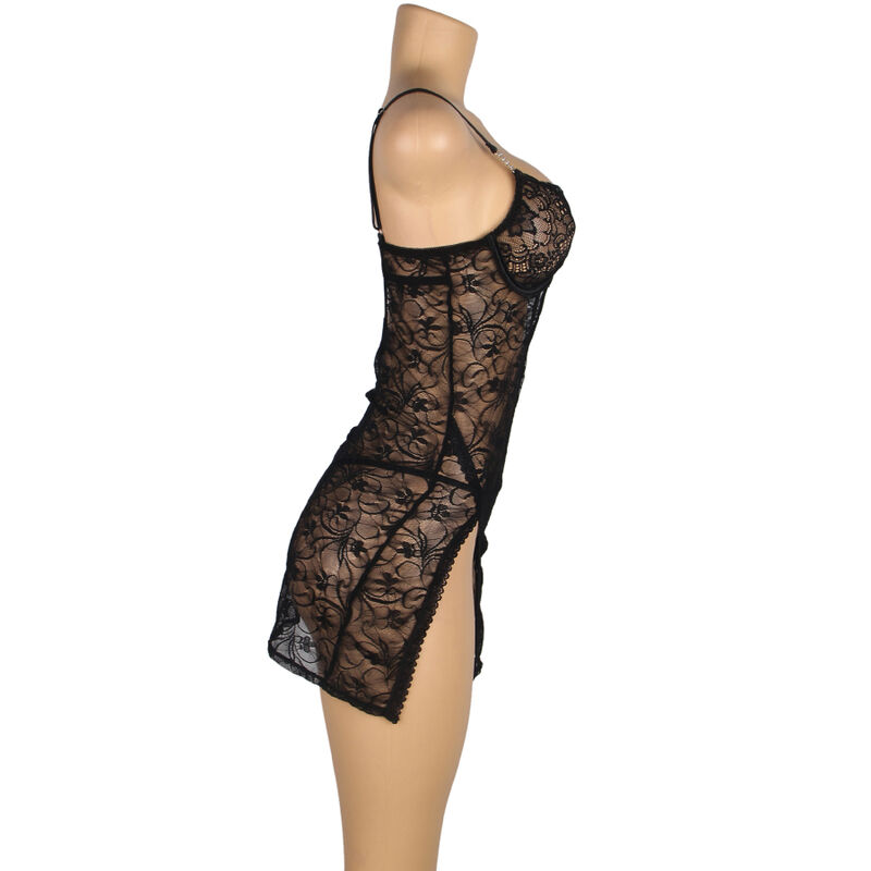 SUBBLIME - 954185 LACE BABYDOLL WITH ADJUSTABLE STRAPS BLACK S/M – Bild 5
