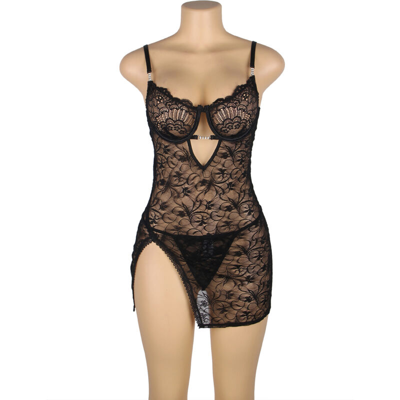 SUBBLIME - 954185 LACE BABYDOLL WITH ADJUSTABLE STRAPS BLACK S/M – Bild 3