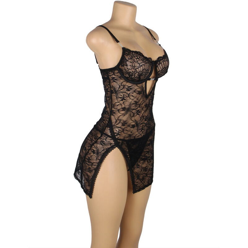 SUBBLIME - 954185 LACE BABYDOLL WITH ADJUSTABLE STRAPS BLACK S/M – Bild 4