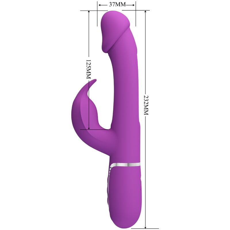 PRETTY LOVE - KAMPAS 3 IN 1 MULTIFUNCTION RABBIT VIBRATOR  PURPLE - Image 5