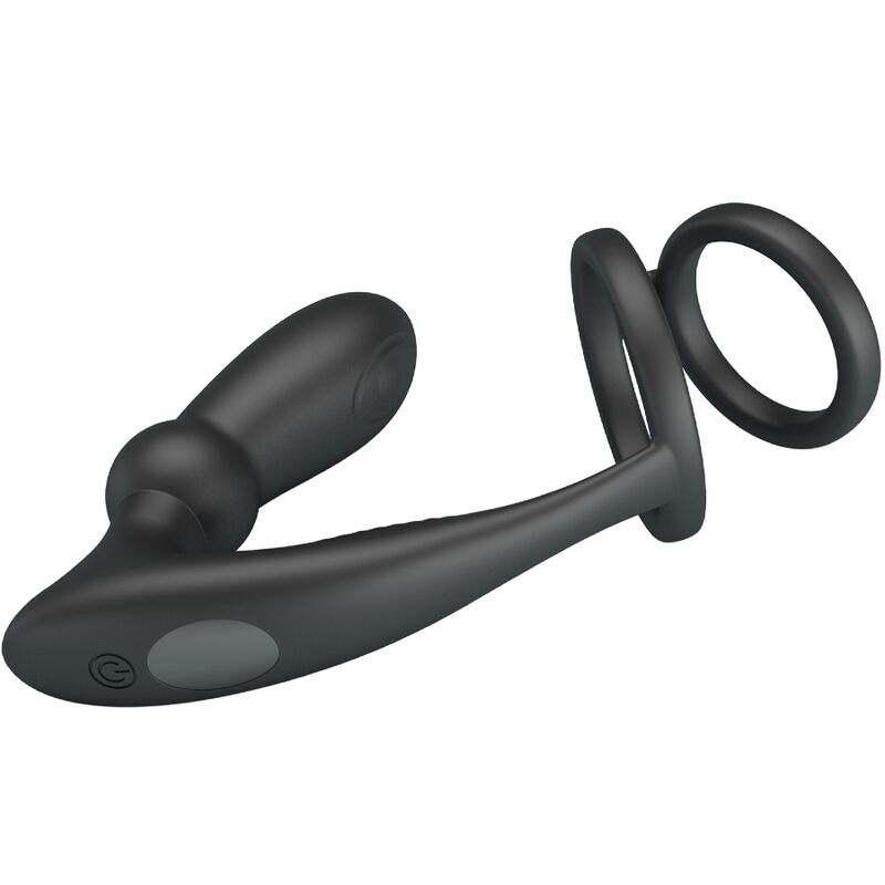 PRETTY LOVE - EMONI PENIS RING + ANAL PLUG 12 VIBRATIONS BLACK - Image 4