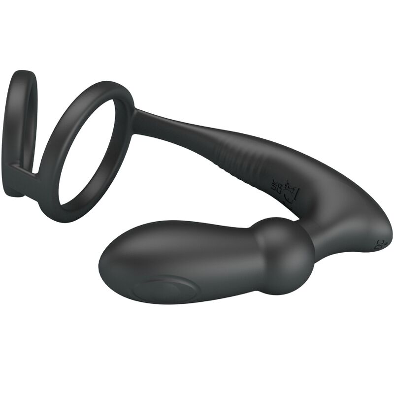 PRETTY LOVE - EMONI PENIS RING + ANAL PLUG 12 VIBRATIONS BLACK - Image 3