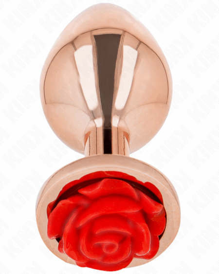 KINK - PINK GOLD ANAL PLUG WITH RED ROSE S