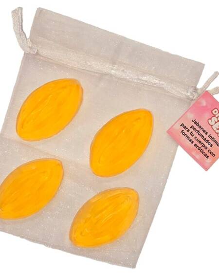 DIABLO PICANTE - 4 MINI VAGINA SHAPED SOAPS YELLOW