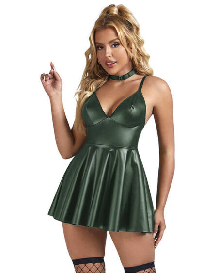 SUBBLIME - 955441 DRESS WITH GREEN LEATHER STRAPS L/XL