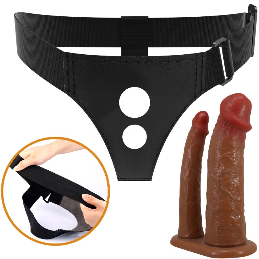 PRETTY LOVE - KEAVEN HARNESS BRIEFS UNIVERSAL  COMFORTABLE DOUBLE DILDO - Image 5