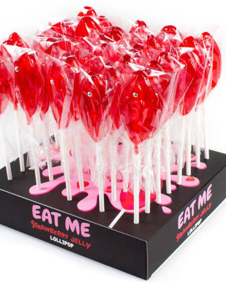 SECRETPLAY - DISPLAY ASSORTMENT VAGINA LOLLIPOPS STRAWBERRY 40 UNITS